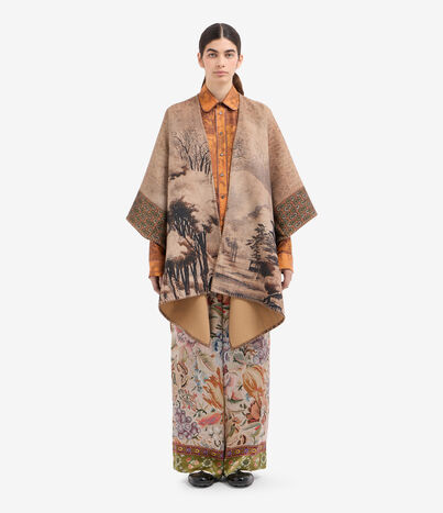 Pierre Louis Mascia PANCAKE Poncho Cape Wool Multicolor PANCAKESGAPH006WO516617101