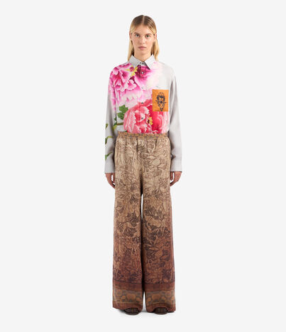 Pierre Louis Mascia K20164 Palazzo Trousers Cashmere Silk Multicolor K20164SWPT101766WS513374101