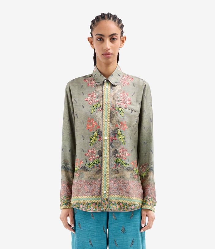 Pierre Louis Mascia ALOE Longsleeve Shirt Silk ULIVO ALOESCML10642SE517873101