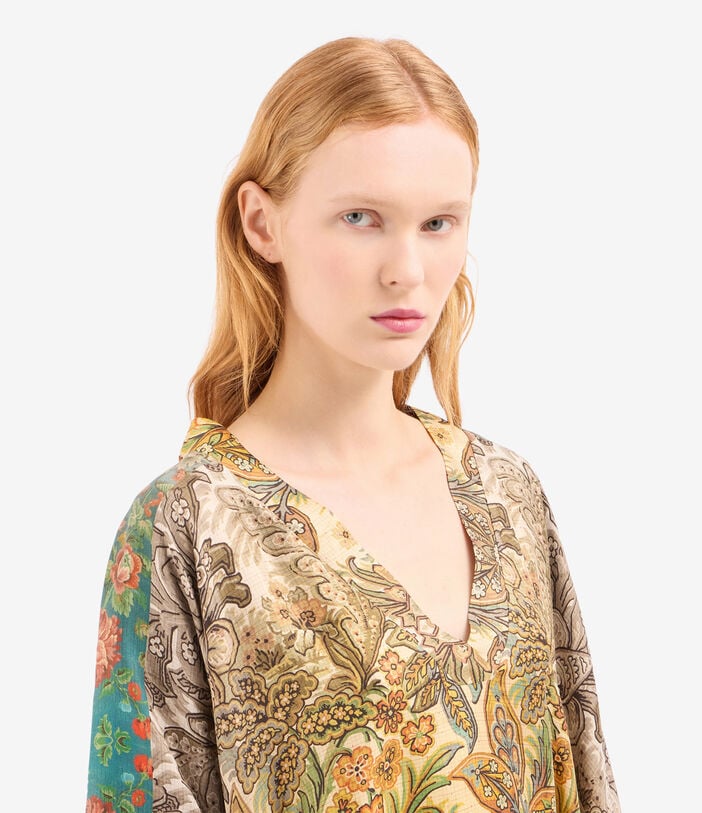 Pierre Louis Mascia ALOE Kaftan Coat Silk GIARDINO BOTANICO ALOESKL10062L200SE518026101