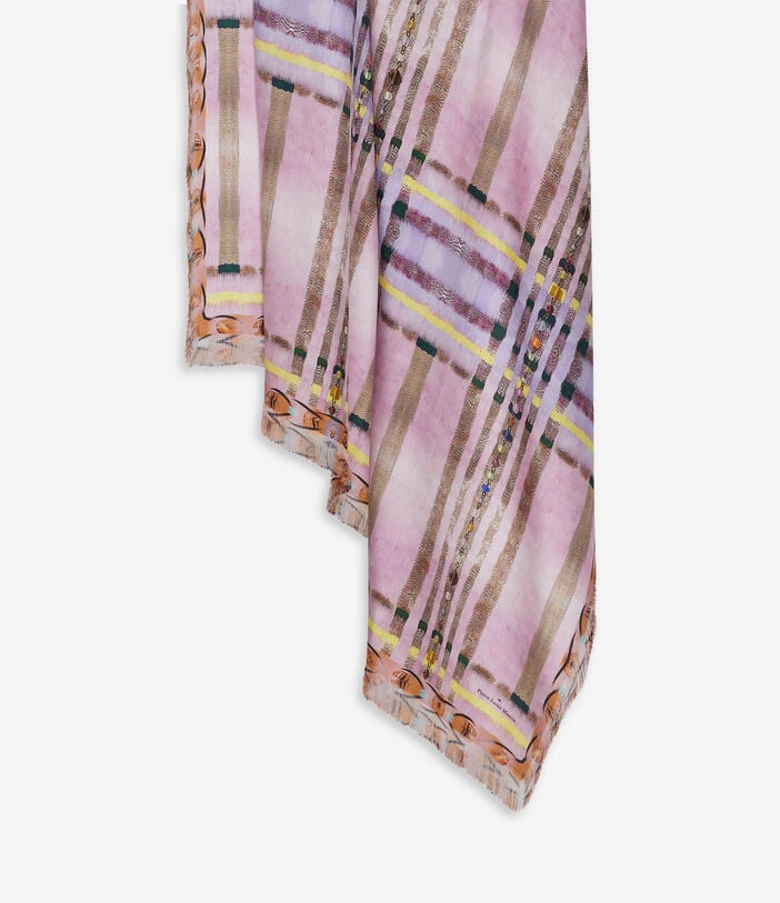 Pierre Louis Mascia ALOEUW Shawl Scarf Silk 135x195 GEOMETRIE DI LAVANDA ALOEUWSW135X195S4SE517308101