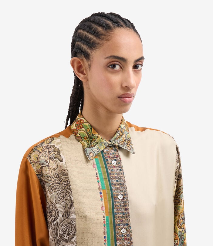 Pierre Louis Mascia ALOE Longsleeve Shirt Silk TERRA DI SIENA ALOESCML12162SE517997101