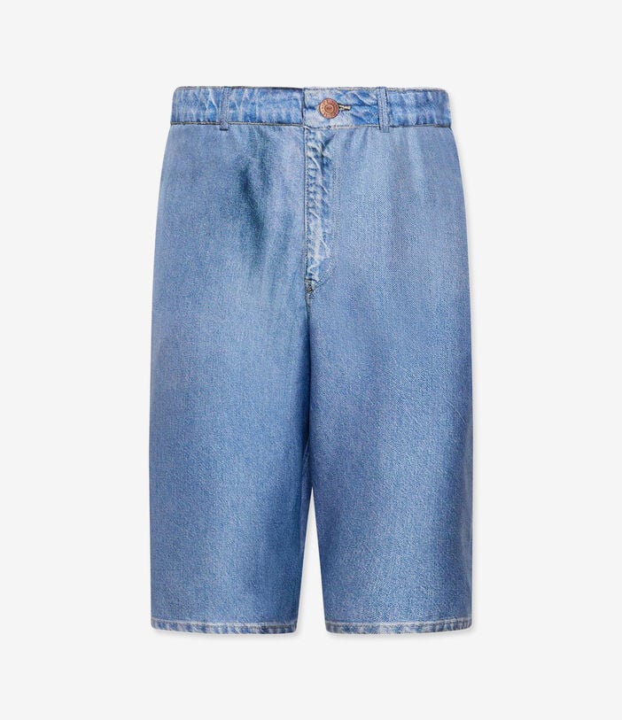 Pierre Louis Mascia ALOE Shorts Silk Faux-Denim DENIM ALOESPN12571SE515549102