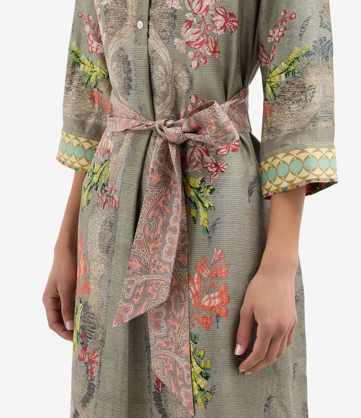 Pierre Louis Mascia ALOE Shirt Dress Silk ULIVO ALOESAB11899SE518571101