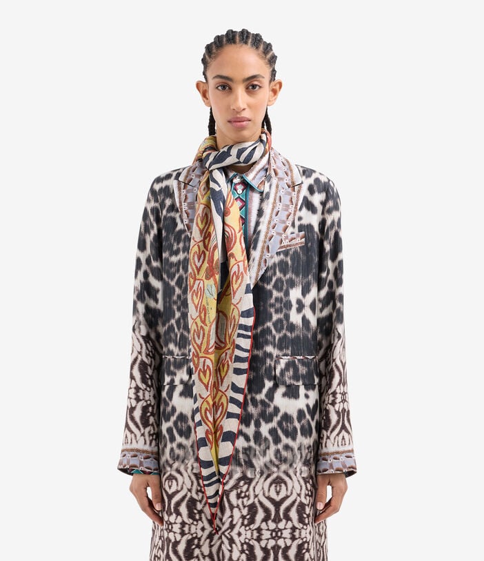 Pierre Louis Mascia ALOEUW Scarf Silk 65x120 TRIBALE CHIAROSCURO ALOEUWSW065X120LMFSE517547101