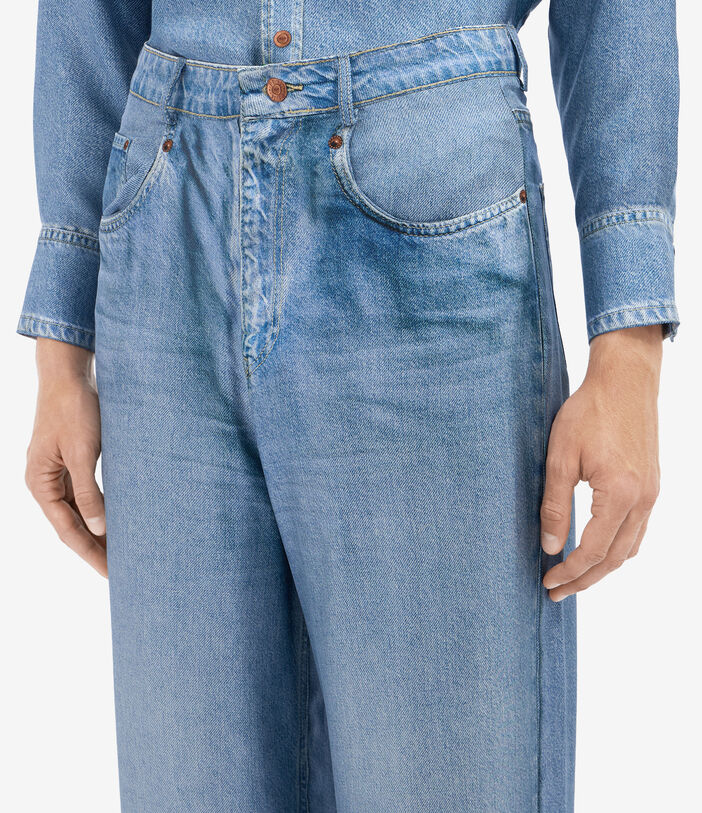 Pierre Louis Mascia ALOE Trousers Silk DENIM ALOESPT12566SE515240102