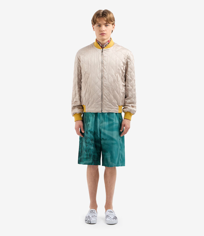 Pierre Louis Mascia ALOADAZ Bomber Jacket Silk AQUAMARINE - ECRU ALOADAZBM11172SE514933101