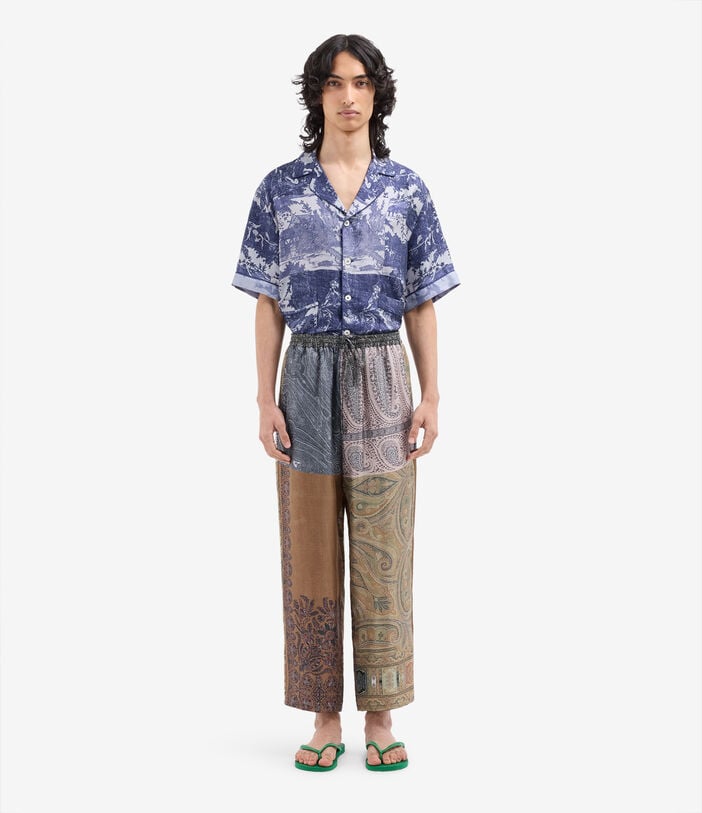 Pierre Louis Mascia ALOE Trousers Silk PATCHWORK ALOESPT10959SE517915101