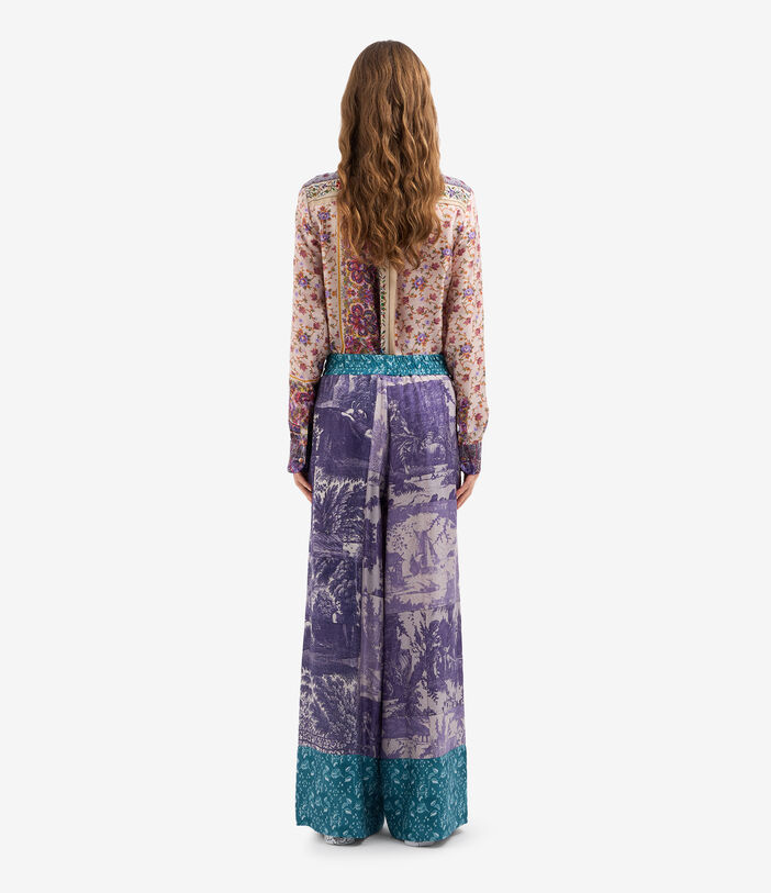 Pierre Louis Mascia ALOE Palazzo Trousers Silk LAVENDER ALOESPT12450SE515018101