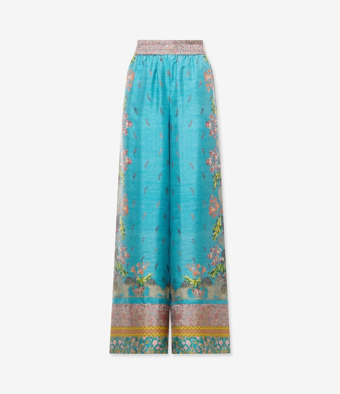 Pierre Louis Mascia ALOE Palazzo Trousers Silk CELESTE ALOESPT12450SE517994101