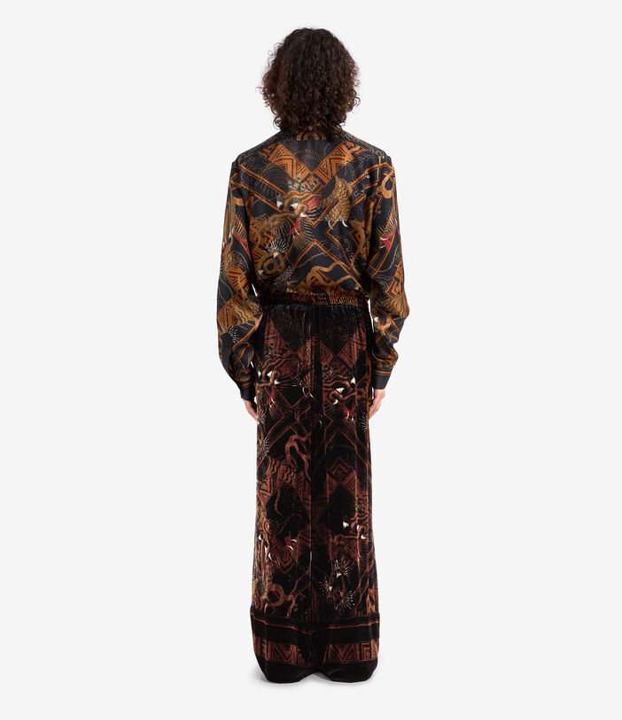 Pierre Louis Mascia KANPUR Palazzo Trousers Viscose Silk BLACK TEA KANPURSPT10766VI512870101