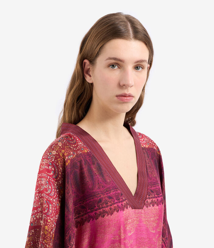 Pierre Louis Mascia ALOE Kaftan Coat Silk FUCHSIA ALOESKL12428SE515006101