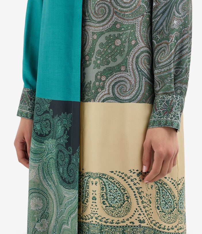 Pierre Louis Mascia ALOE Shirt Dress Silk TURCHESE PATCHWORK ALOESAB12448SE518069101