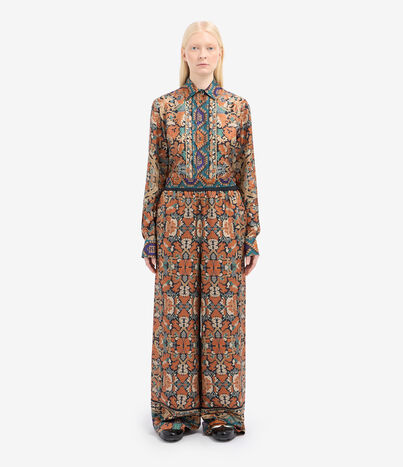 Pierre Louis Mascia CIALDA Palazzo Trousers Silk Multicolor CIALDASPT12450SE516417101