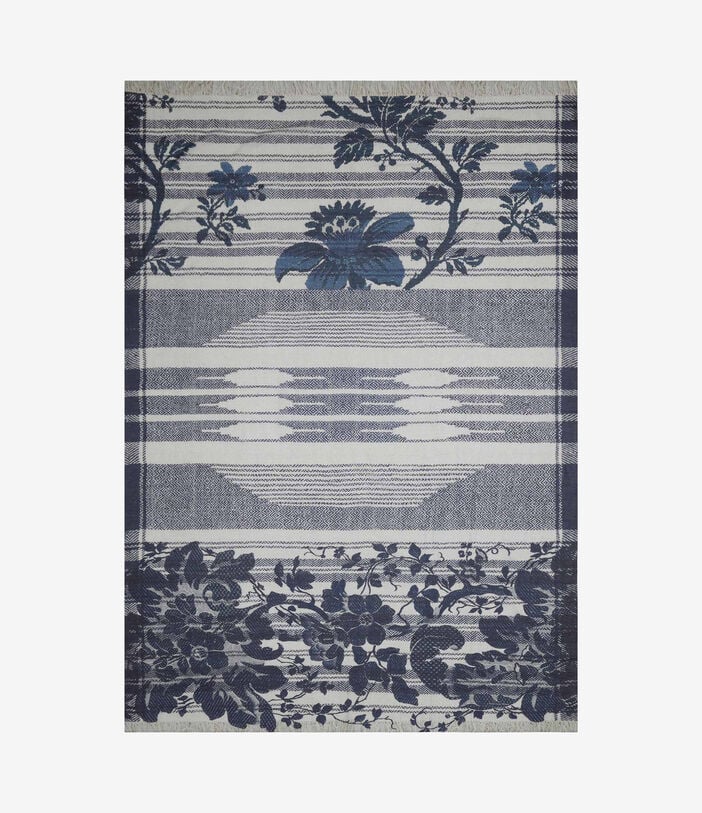 Pierre Louis Mascia HAWNBCI Shawl Scarf Cotton Silk 135x190 RAMPICANTE BLU HAWNBCISW135X190PCO517303101