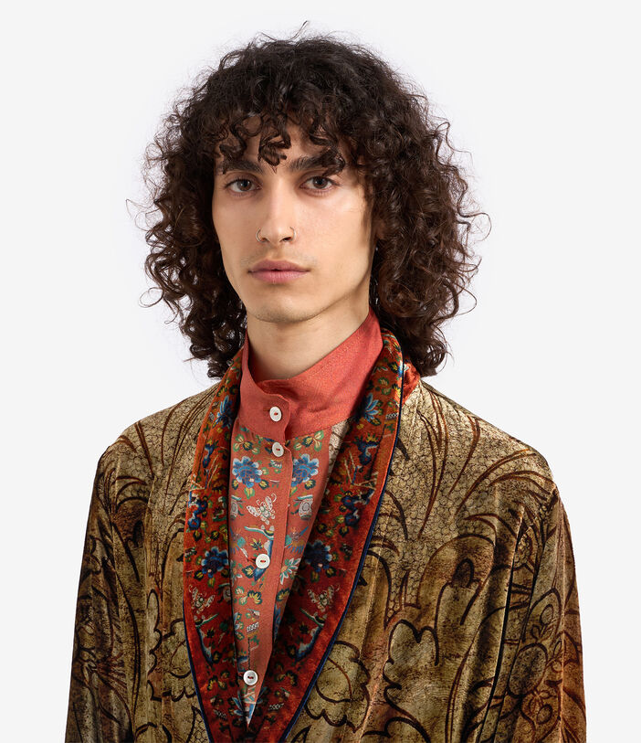 Pierre Louis Mascia KANPUR Dressing Gown Viscose Silk OLIVE KANPUR2SVT11668L124VI513135101