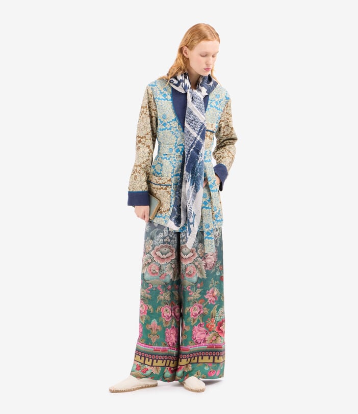 Pierre Louis Mascia ALOE Palazzo Trousers Silk PEONIA ALOESPT12450SE517991101