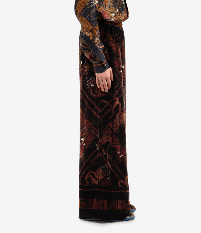 Pierre Louis Mascia KANPUR Palazzo Trousers Viscose Silk BLACK TEA KANPURSPT10766VI512870101