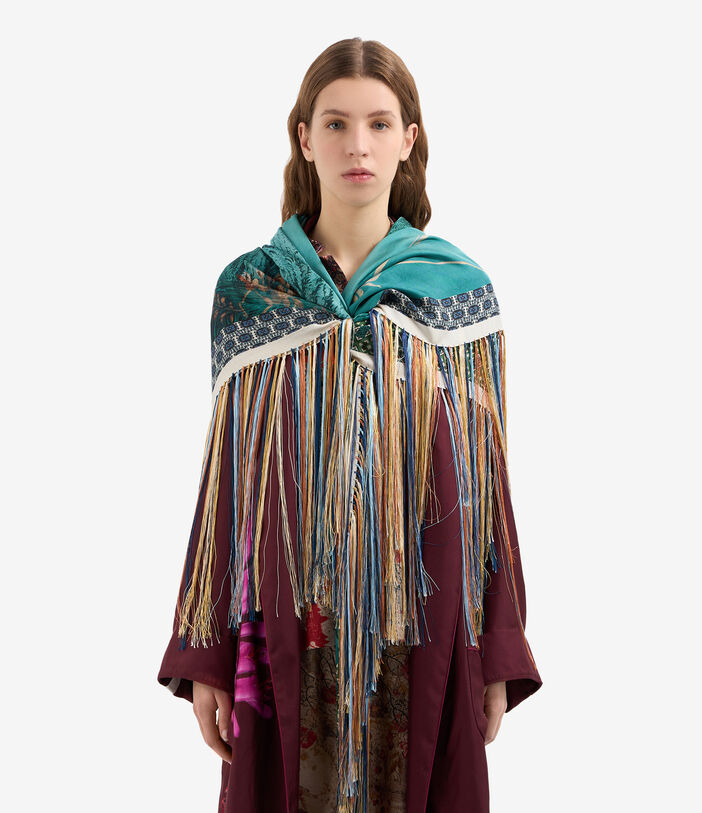 Pierre Louis Mascia ALOEUW Shawl Scarf Silk 135x135 AQUAMARINE ALOEUWSW135X135INSE51480910118
