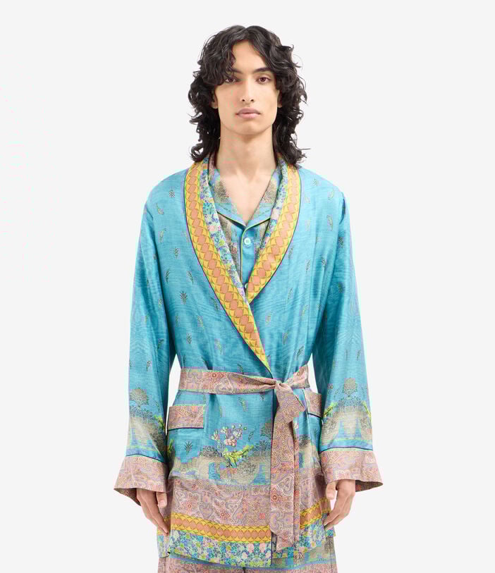 Pierre Louis Mascia ALOE Dressing Gown Silk CELESTE ALOESVT10010L92SE518152101