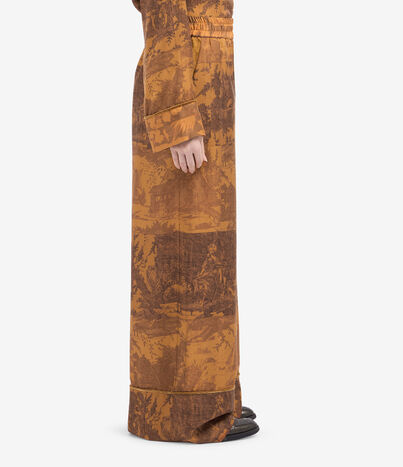 Pierre Louis Mascia ALOEGUM Palazzo Trousers Silk Multicolor ALOEGUMSPT12609SE516070101