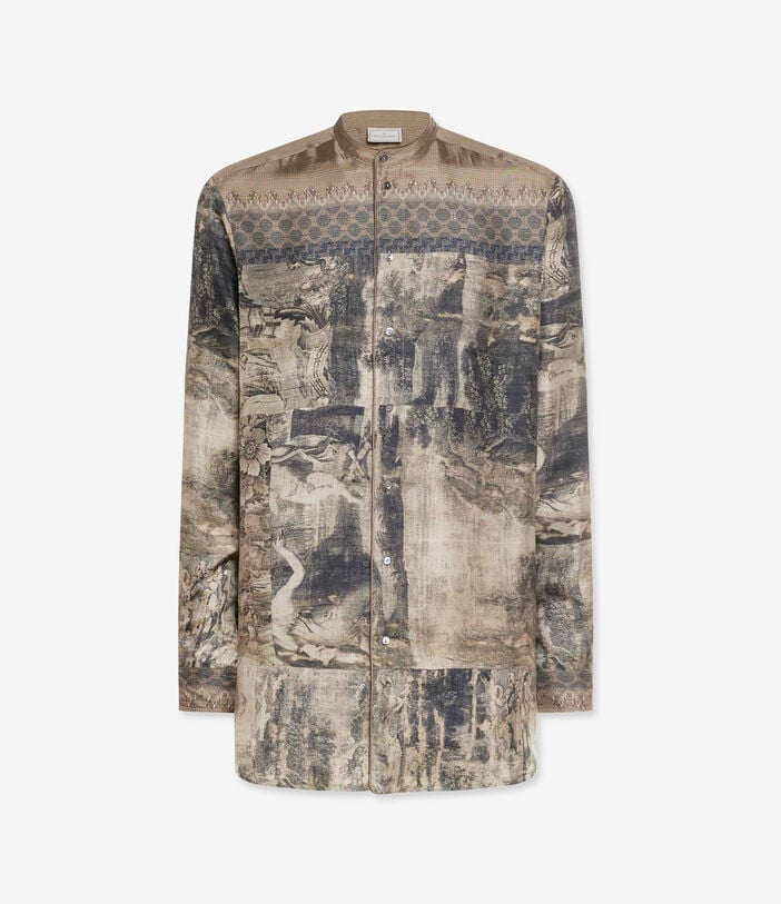 Pierre Louis Mascia ALOE Longsleeve Shirt Silk BOSCO FUMÉ ALOESCML11185SE517869101