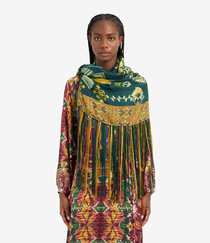 Pierre Louis Mascia ALOEUW Shawl Scarf Silk 135x135 Multicolor ALOEUWSW135X135INSE51234110118