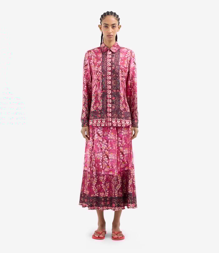 Pierre Louis Mascia ALOE Longsleeve Shirt Silk ROSA DAMASCO ALOESCML10642SE517872101