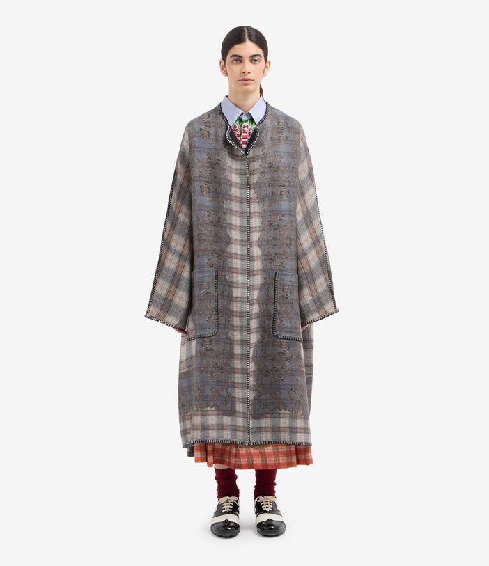 Pierre Louis Mascia PANCAKE Kimono Wool PLAID CHIARO PANCAKESGAKM12254WO516583101