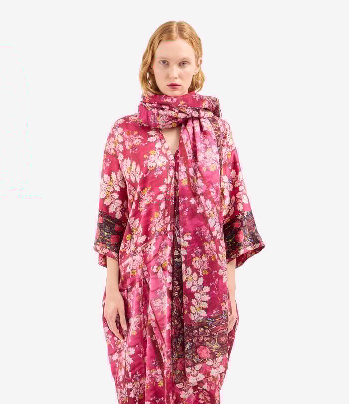 Pierre Louis Mascia HAWNBCI Shawl Scarf Cotton Silk 135x190 ROSA DAMASCO HAWNBCISW135X190PCO517306101