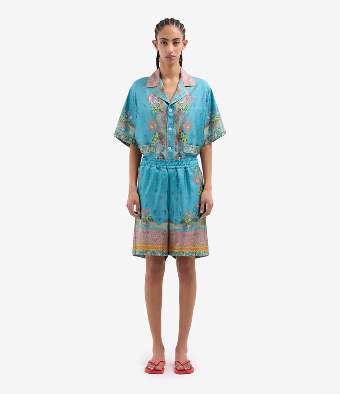 Pierre Louis Mascia ALOE Shorts Silk CELESTE ALOESPN11765SE518013101