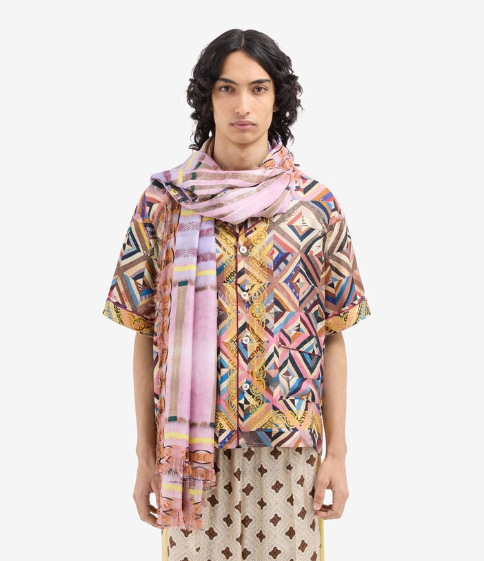 Pierre Louis Mascia ALOEUW Shawl Scarf Silk 135x195 GEOMETRIE DI LAVANDA ALOEUWSW135X195S4SE517308101