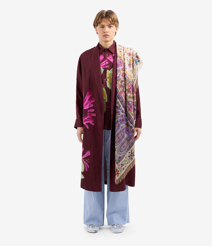 Pierre Louis Mascia ALOEGOTS Dressing Gown Silk WINE RED ALOEGOTSSVT12477SE514668101