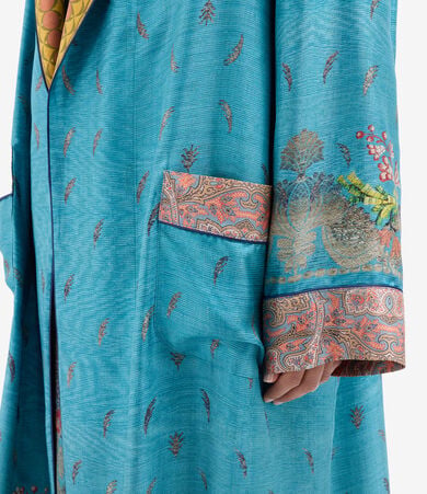 teal silk dressing gown Reversible Dressing Gown in Pale Cyan