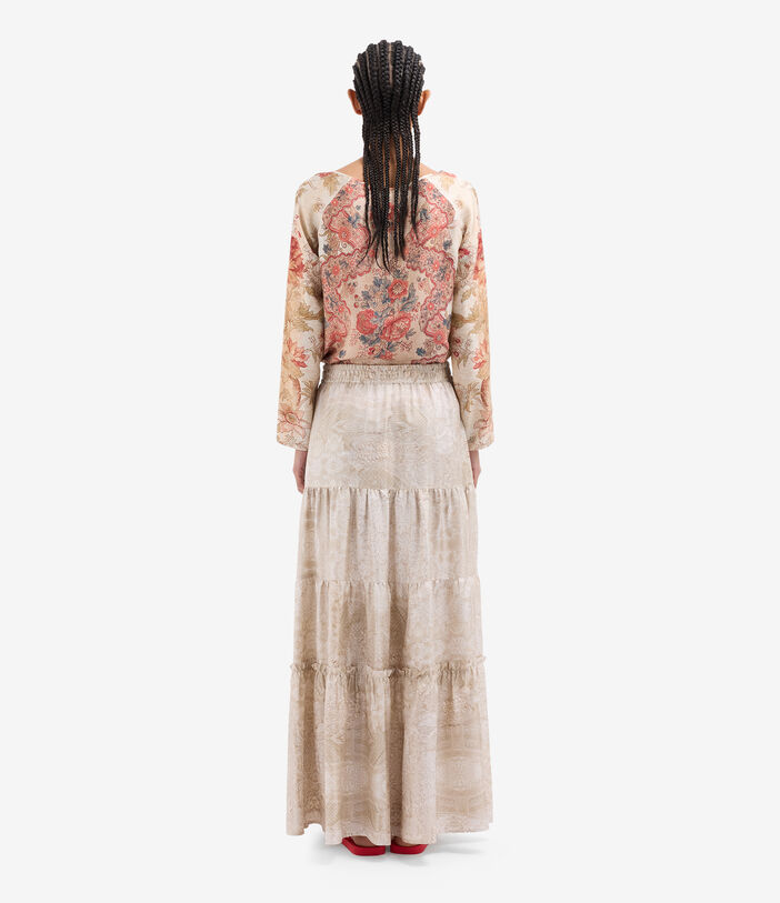 Pierre Louis Mascia ALOE Maxi Skirt Silk MADREPERLA ALOESGO12166SE147079101