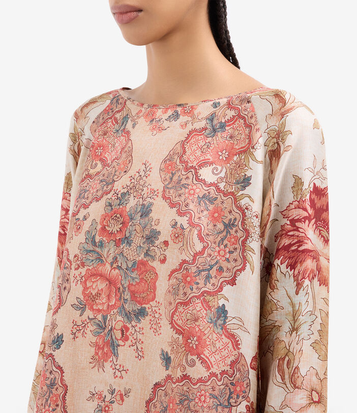 Pierre Louis Mascia ALOE Longsleeve Shirt Silk FIORI D&rsquo;ARGILLA ALOESCML10061SE518058101