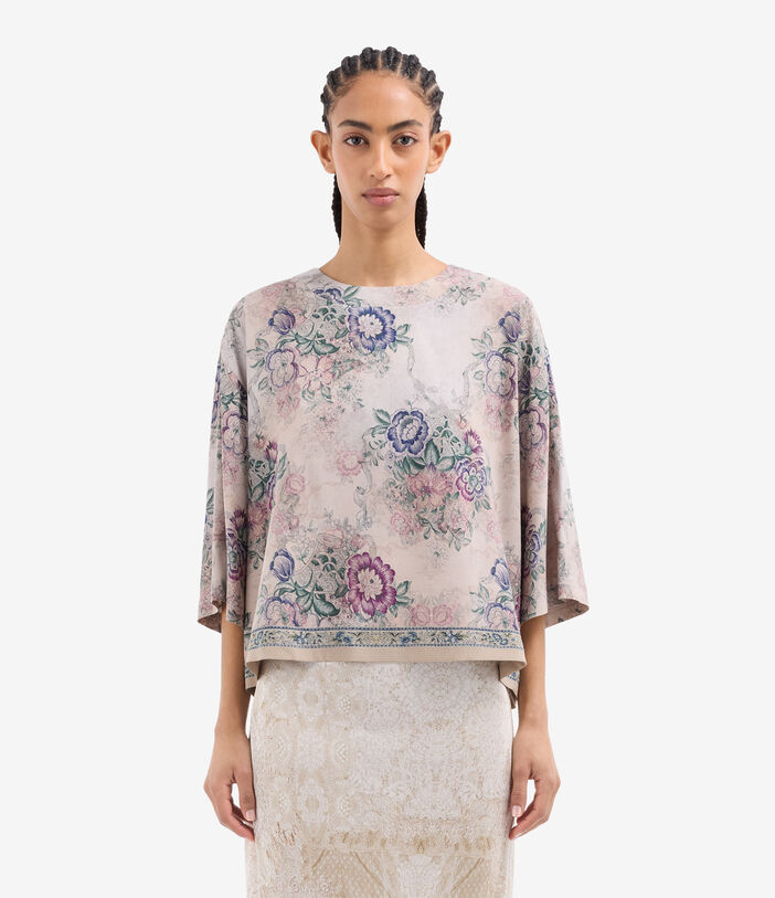 Pierre Louis Mascia ADANASTR Shortsleeve Shirt Silk CENERE ROSATA ADANASTRSVCMC10471SE518204101