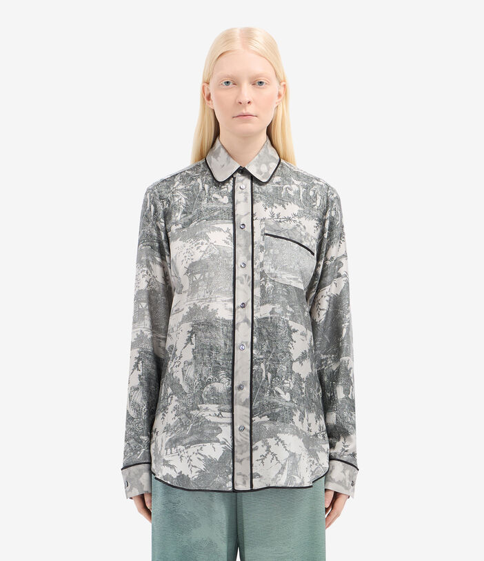 Pierre Louis Mascia ALOEGUM Longsleeve Shirt Silk CENERE ALOEGUMSCML10642SE516068103