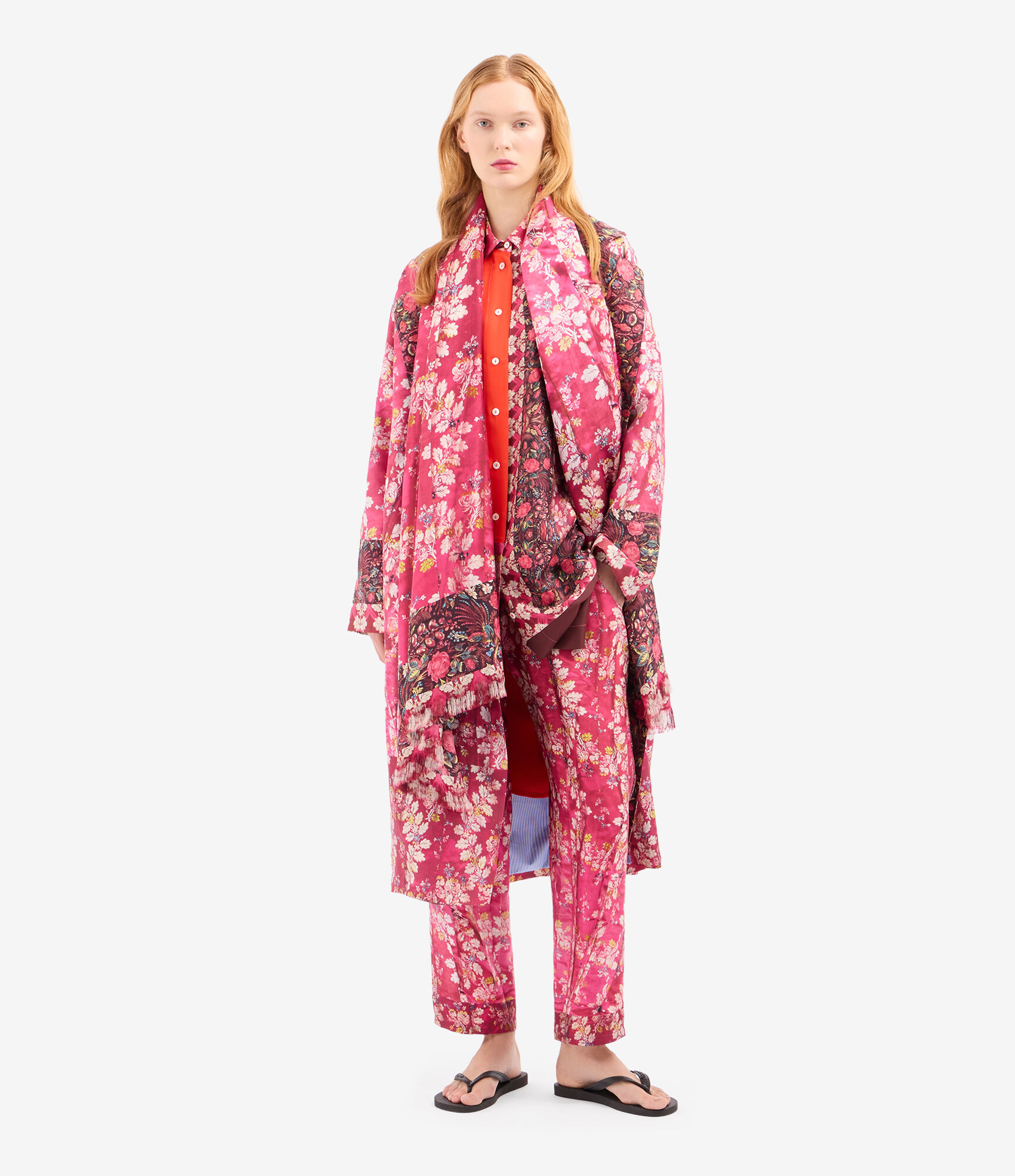 ALOE Longsleeve Shirt Silk in ROSSO DAMASCO | Pierre-Louis Mascia®