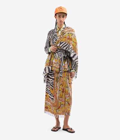 Pierre Louis Mascia ALOE Wrap Skirt Silk TRIBALE CHIAROSCURO ALOESGO12830SE518396101