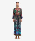 Pierre Louis Mascia TETRIS Belted Kaftan Dress Silk GIARDINO CARMINIO TETRISSVAB12178SE518102101