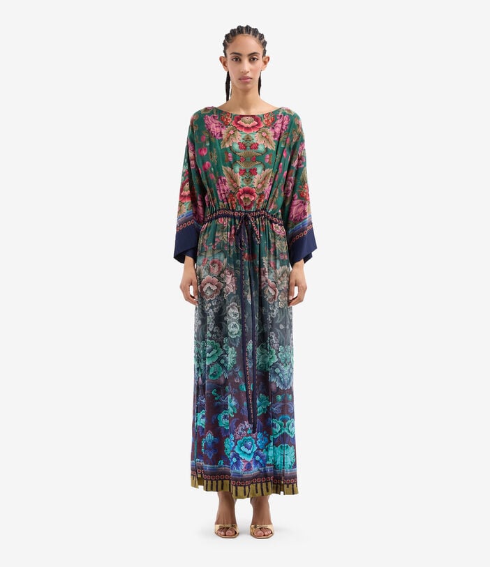 Pierre Louis Mascia TETRIS Belted Kaftan Dress Silk GIARDINO CARMINIO TETRISSVAB12178SE518102101