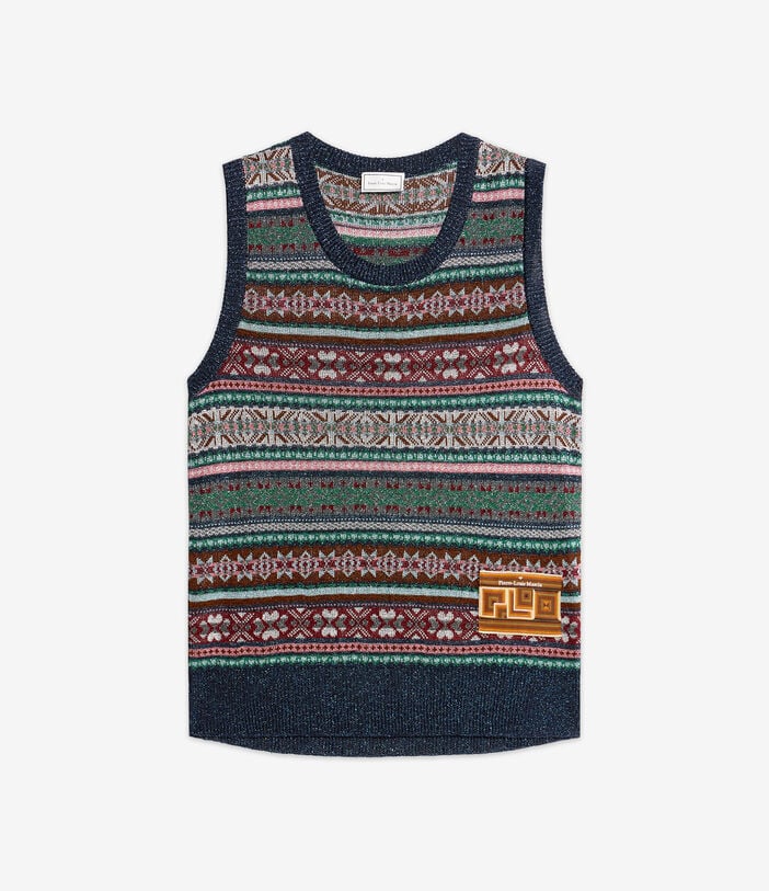 Pierre Louis Mascia TRICOT Gilet Acetate Multicolor TRICOTGLPLP326AC3BLU