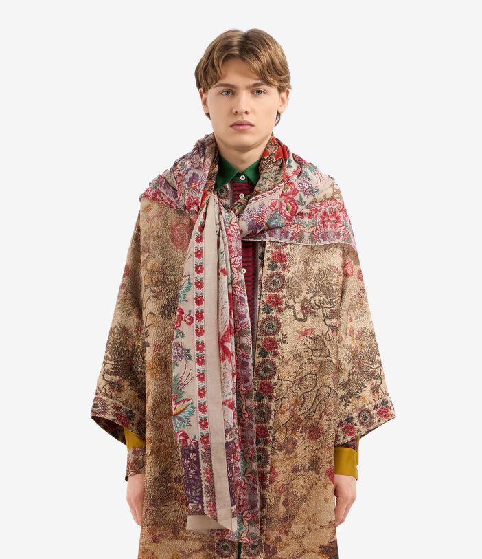 Pierre Louis Mascia HAWNBCI Shawl Scarf Cotton Silk 135x190 SPICE RED HAWNBCISW135X190PCO51433110130