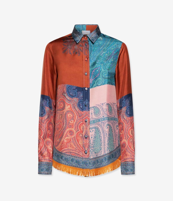 Pierre Louis Mascia ALOE Longsleeve Shirt Silk TERRACOTTA - INDACO ALOESCML11190SE517894101