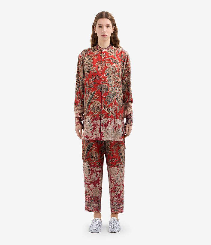 Pierre Louis Mascia ALOE Longsleeve Shirt Silk SPICE RED ALOESCML11185SE514739101