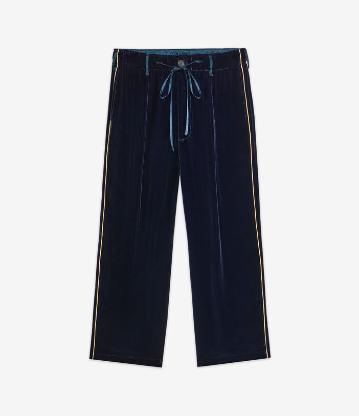 Pierre Louis Mascia KANPUR Trousers Viscose Silk BLU KANPURUPT12387VIBLU