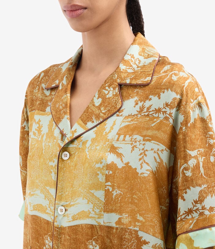 Pierre Louis Mascia ALOE Shortsleeve Shirt Silk CARAMELLO ALOESCMC11927SE518137103