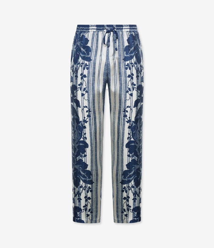 Pierre Louis Mascia ALOE Trousers Silk RAMPICANTE BLU ALOESPT10959SE517908101