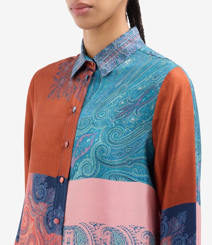 Pierre Louis Mascia ALOE Longsleeve Shirt Silk TERRACOTTA - INDACO ALOESCML11190SE517894101